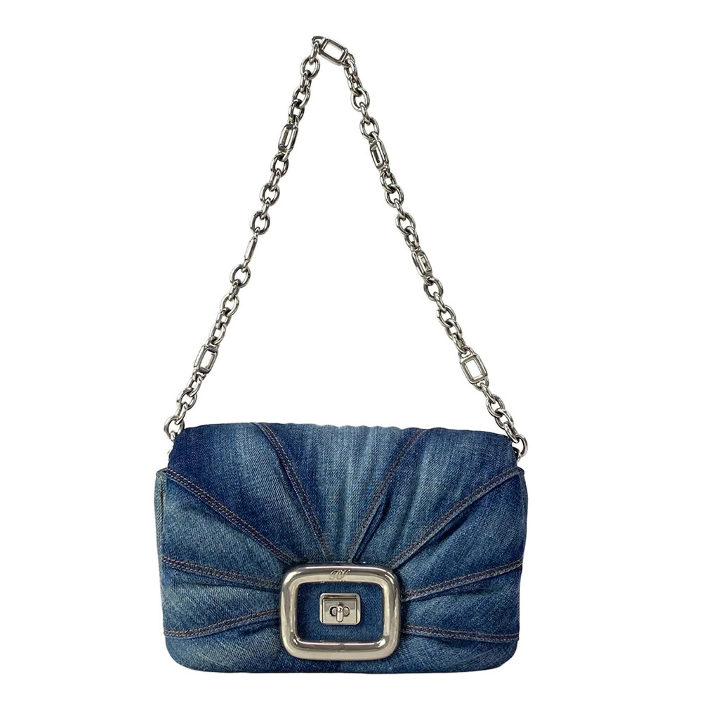 Roger Vivier Viv Shock Navy Denim #305522R66B